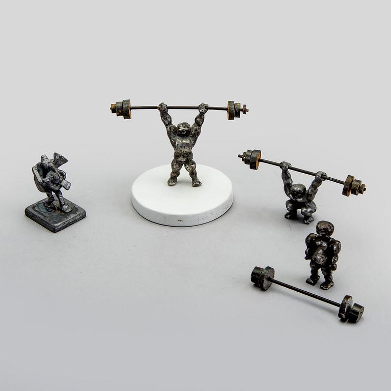 Yngve Lundell, skulpturer 4 st signerade.