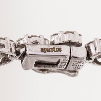 An 18K white gold necklace set with  diamonds totalling approx. 17.62 ct according to engraving. Foreign hallmarks.
