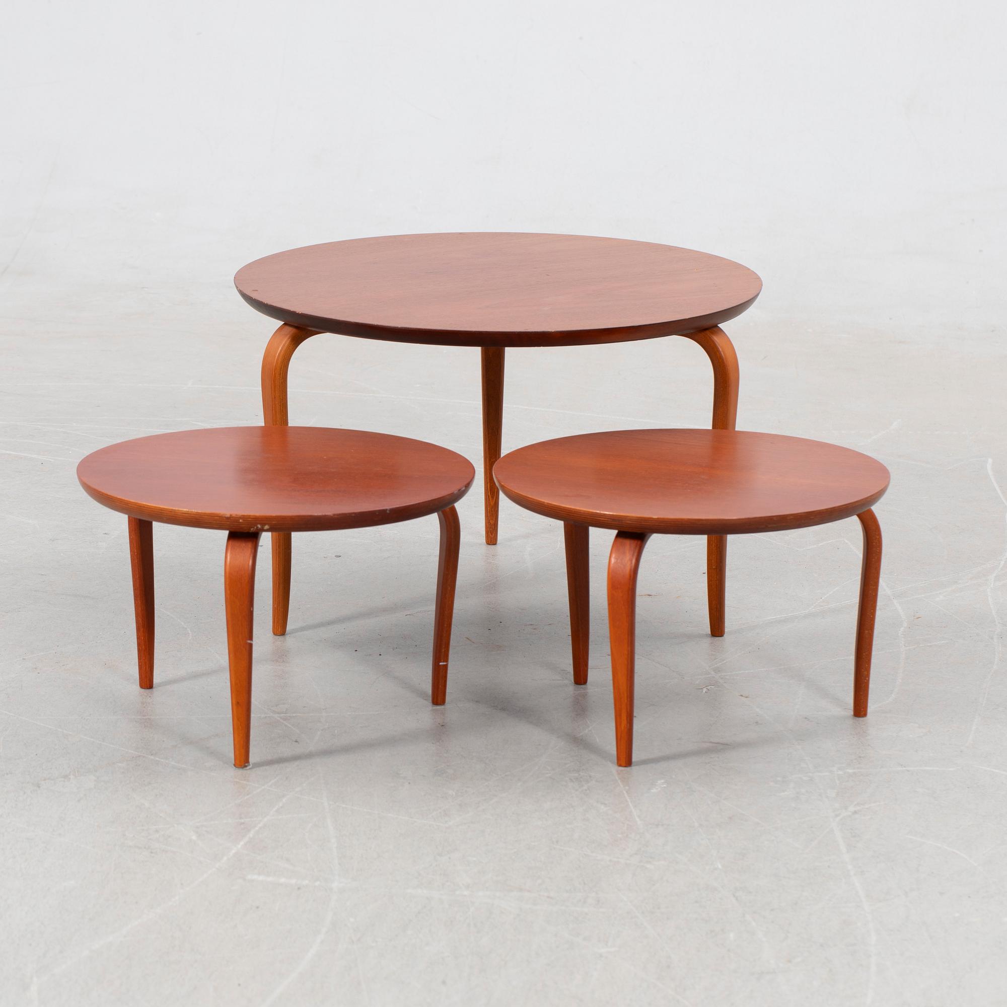 Bruno Mathsson, set table, 3 pieces, "Annika", DUX, second half of the 20th century.