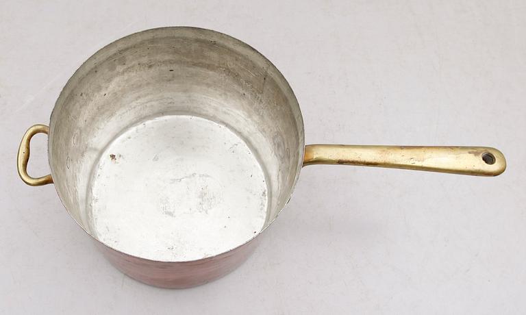 KITTEL MED LOCK, koppar, 15 liter, märkt KT, 1800-tal.
