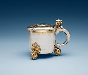 874. A Swedish parcel-gilt tankard, makers mark of Anders Wilhelm Malthow, Stockholm 1711.