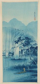 FÄRGTRÄSNITT, 23 stycken. Japan, 1900-tal.