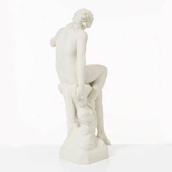 A biscuit porcelain sculpture, Gustafsberg, dated 1908.