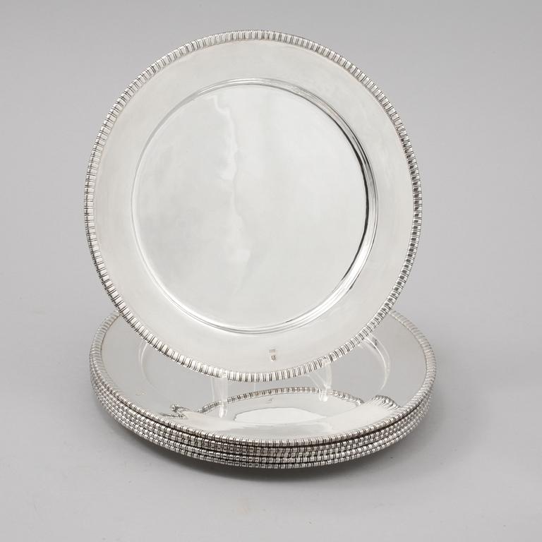 KUVERTTALLRIKAR, 6 st, sterlingsilver, 1900-tal, total vikt ca 2520 gram.