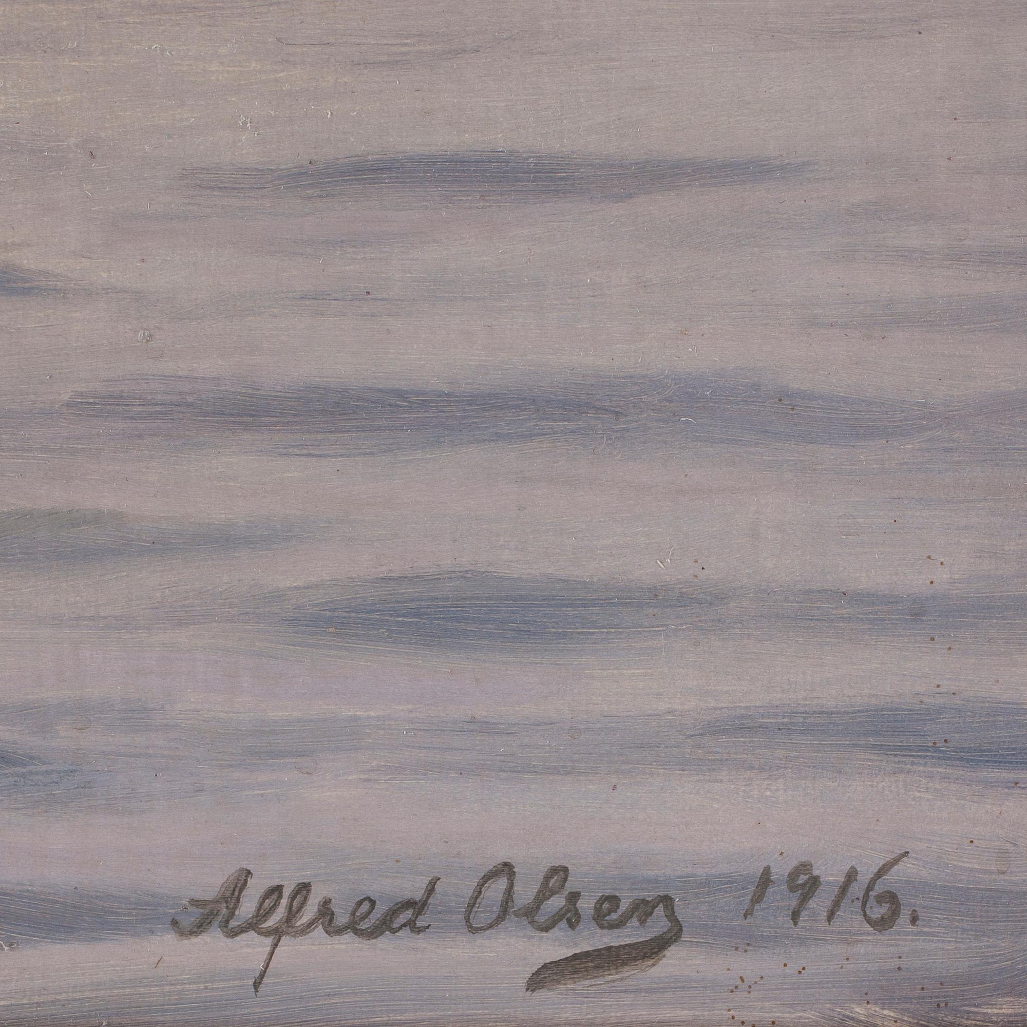 ALFRED OLSEN, olja på duk, sign o dat - 1916.
