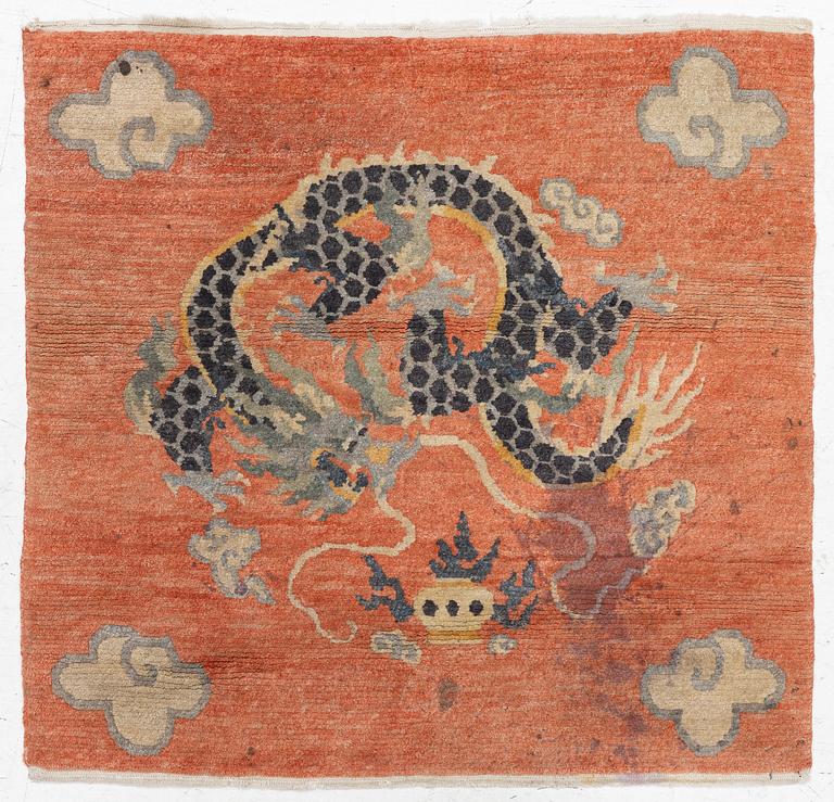 Rug, Old Tibet, approx. 83 x 91 cm.
