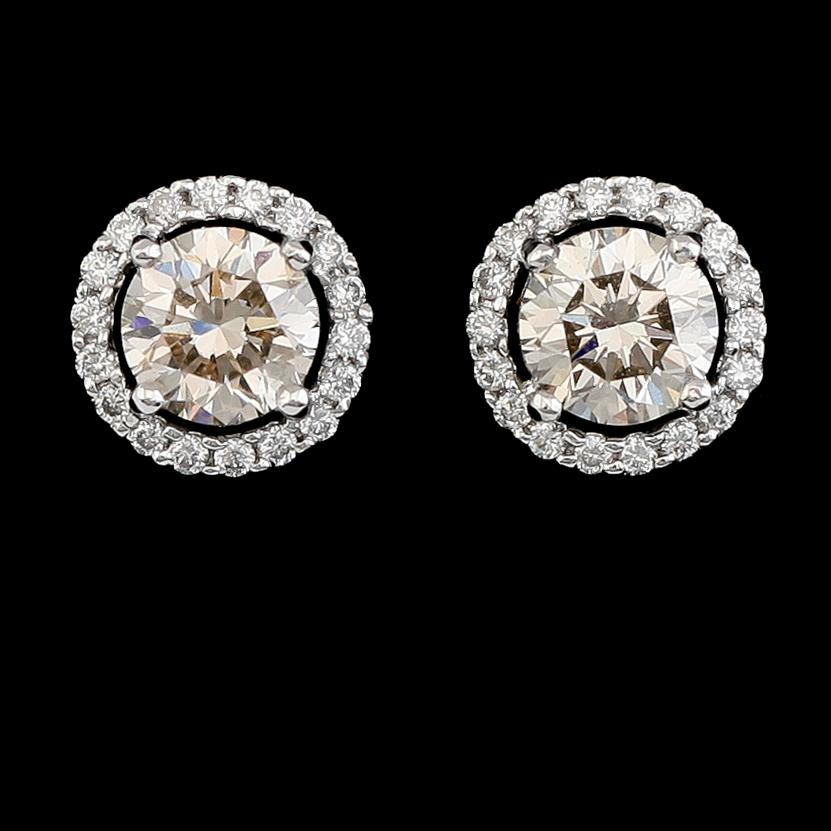 ÖRHÄNGEN, 1 par, 18 k vitguld, briljantslipade diamanter tot 1.61 ct.