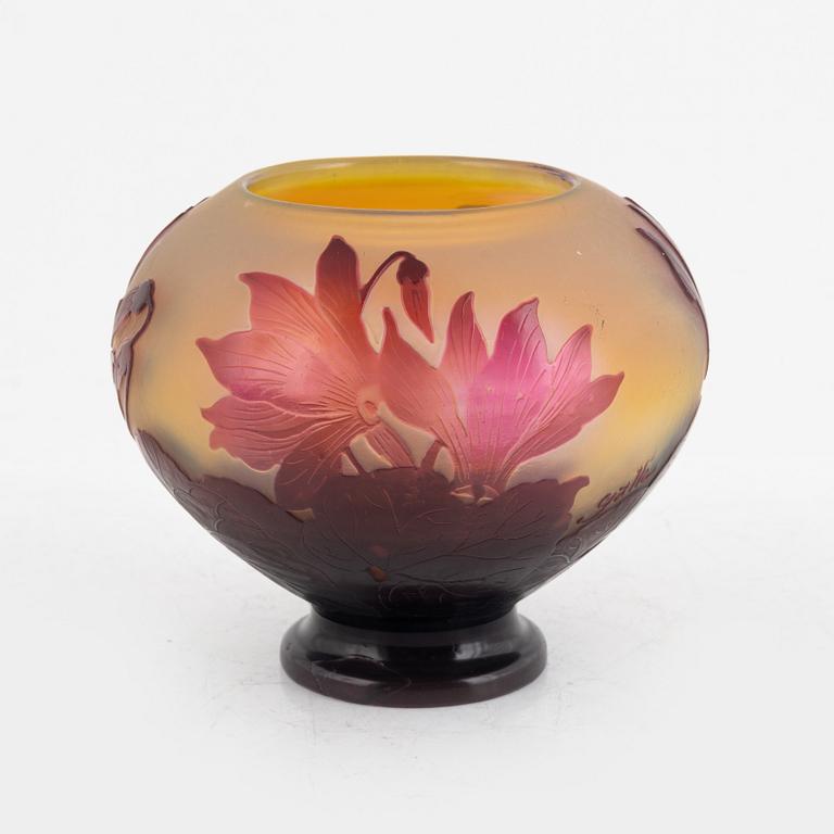 Emile Gallé, an Art Nouveau cameo glass vase, Nancy, France.