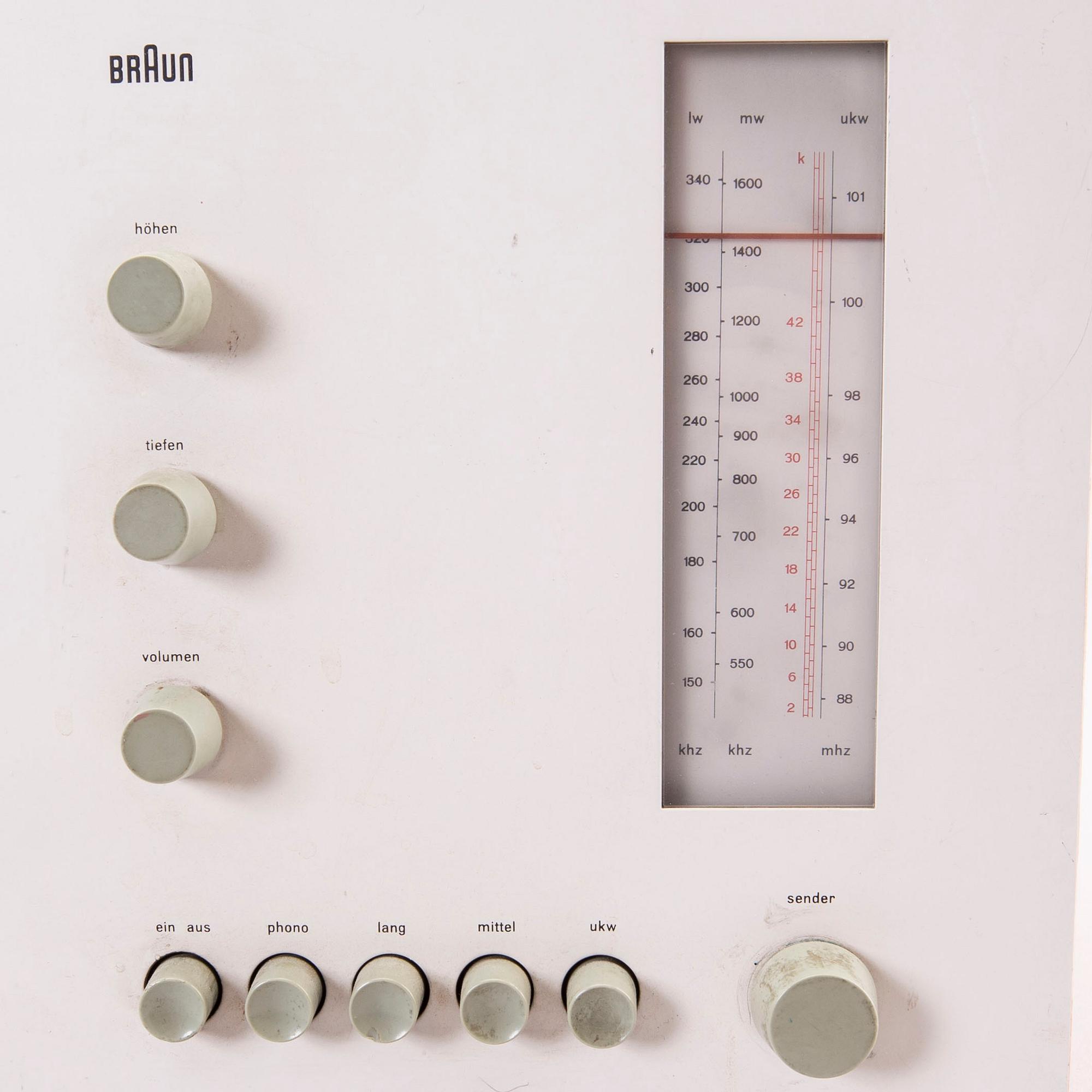 Dieter Rams radio, "RT 20" för Braun, modellen formgiven 1961.