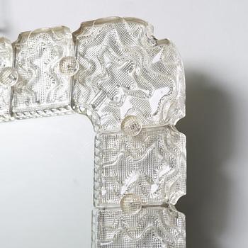 CARL FAGERLUND, spegel, Orrefors 1940-50-tal, Swedish Modern.