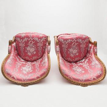BERGÈRER, ett par, gustaviansk stil, 1900-tal.