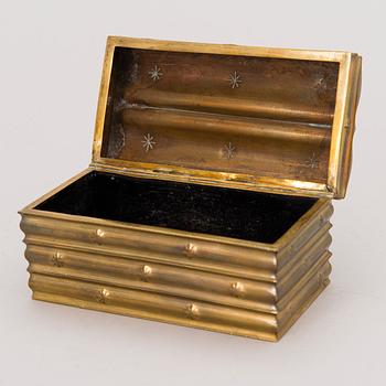 Josef Hoffmann, A 1920s brass box with hinged lid, marked JH, Wiener Werkstätte, Made in Austria.