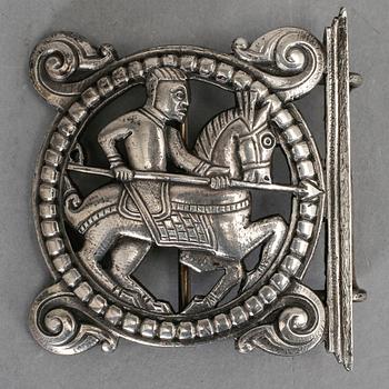 BÄLTSPÄNNE, silver, J Smedje, Trondheim, 1910. Vikt ca 76 gram.