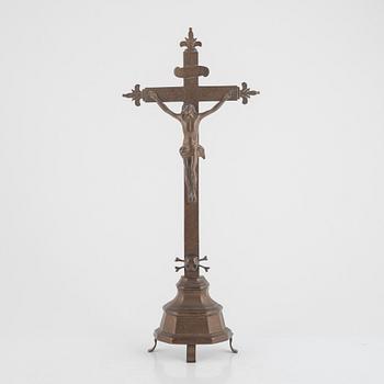 Crucifix, bronze, possibly 17th century.