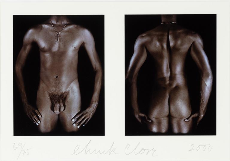 Chuck Close, fotografi signerad och numrerad 69/75.