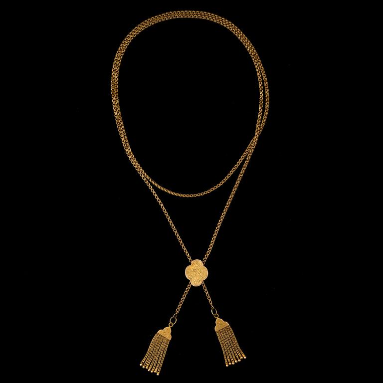 A NECKLACE, 14K gold.