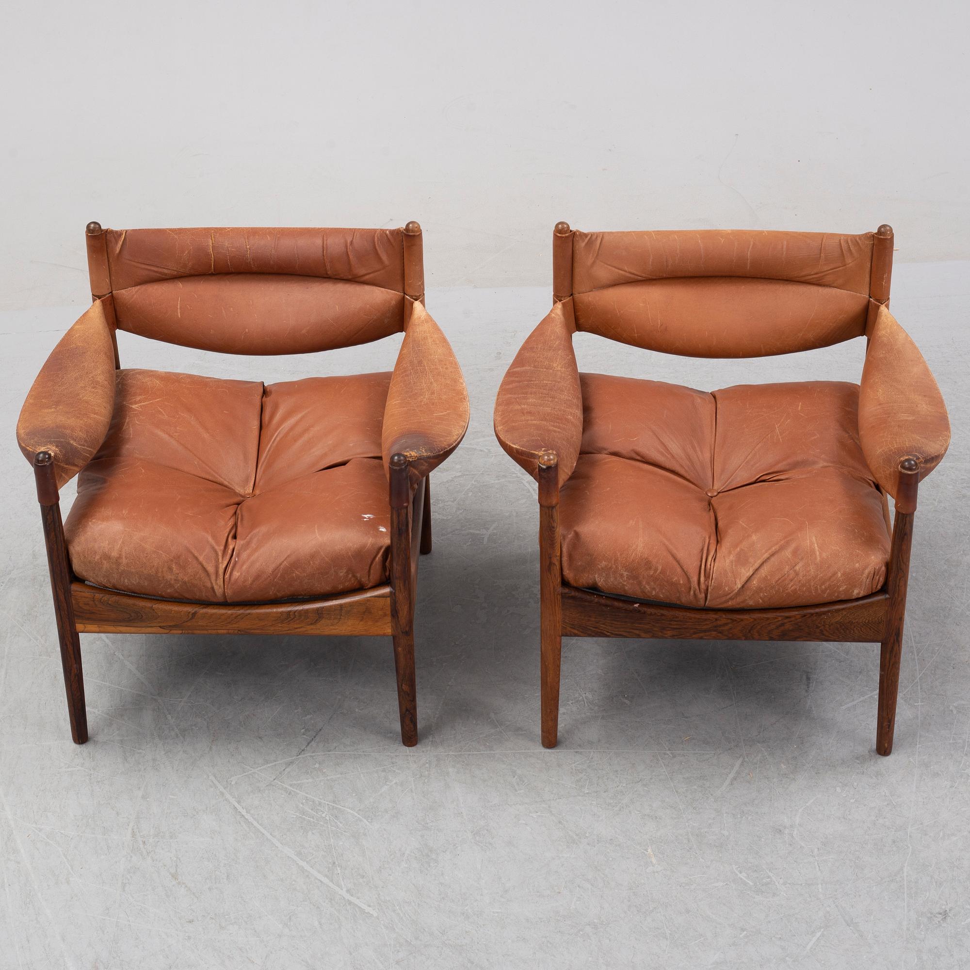 Kristian Vedel, a pair of rosewood 'Modus' easy chairs, Søren Willadsen Möbelfabrik, Denmark, 1960's.