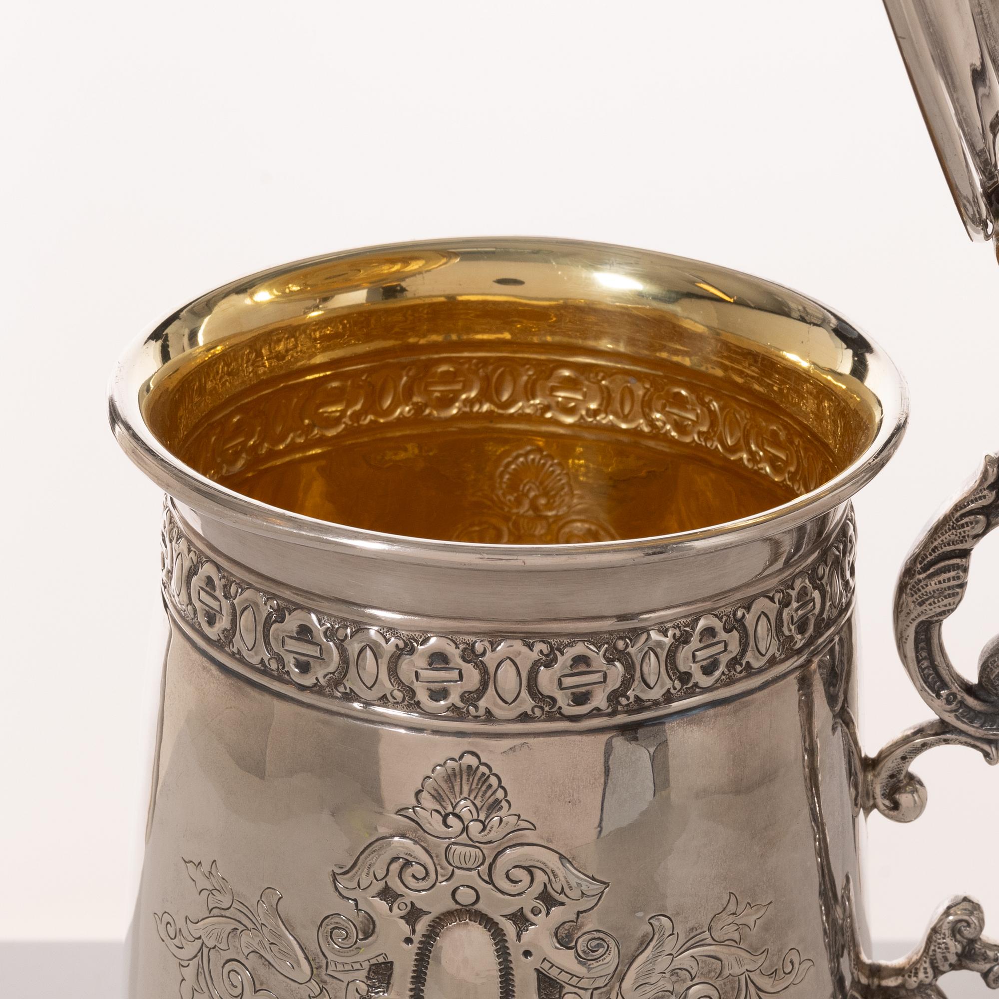 Praktkanna, sterlingsilver, nyrenässansstil, Lale Silverware & Co Ltd, Istanbul, Turkiet, 1900-tal.