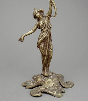 KANDELABRAR, ett par, brons, art noveau, 1900-talets hälft.