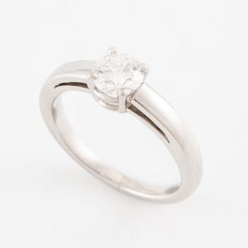 Ring, platinum with brilliant-cut diamond, approx. 0.70 ct.