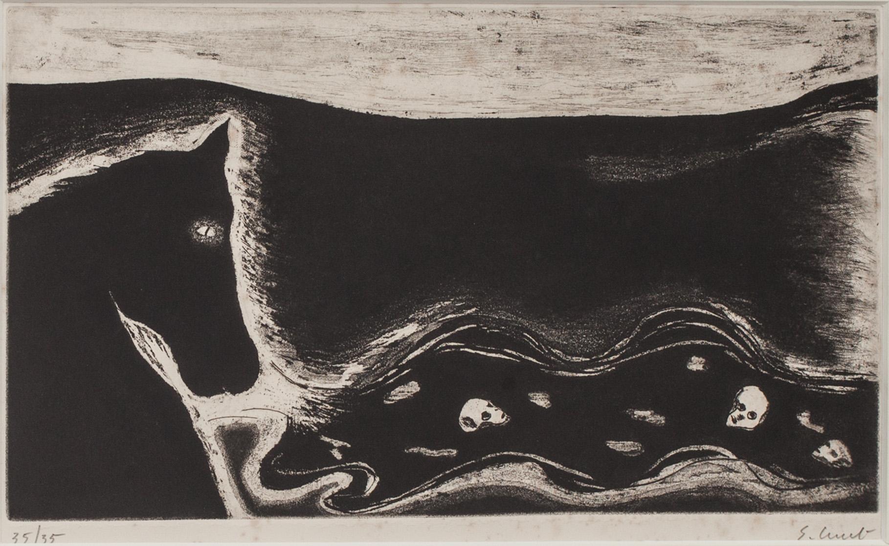 ENZO CUCCHI, etsning. Signerad och numrerad 35/35.