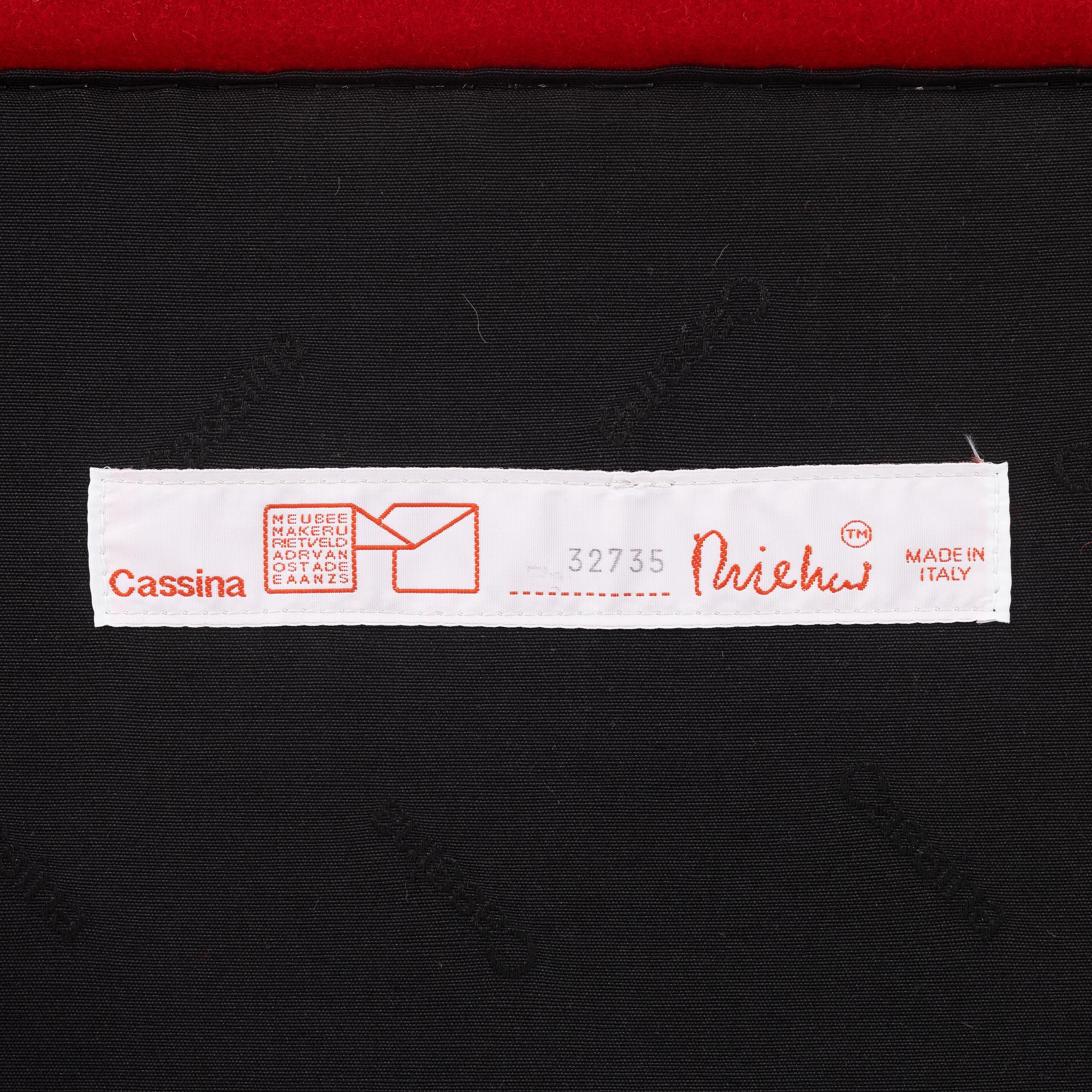 Gerrit Rietveld, fåtölj, "Utrecht", Cassina, 2000-tal.