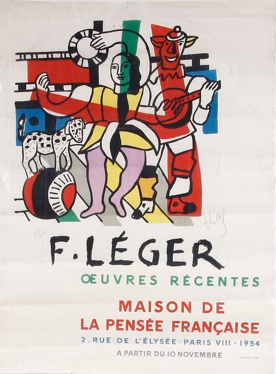 LÉGER, FERNAND, efter, färglitografi. Bär sign o numr 47/210.