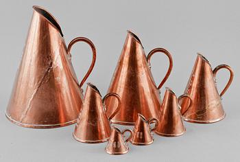 MÅTTSATS, 7 st, koppar, Sverige, 1800-tal.