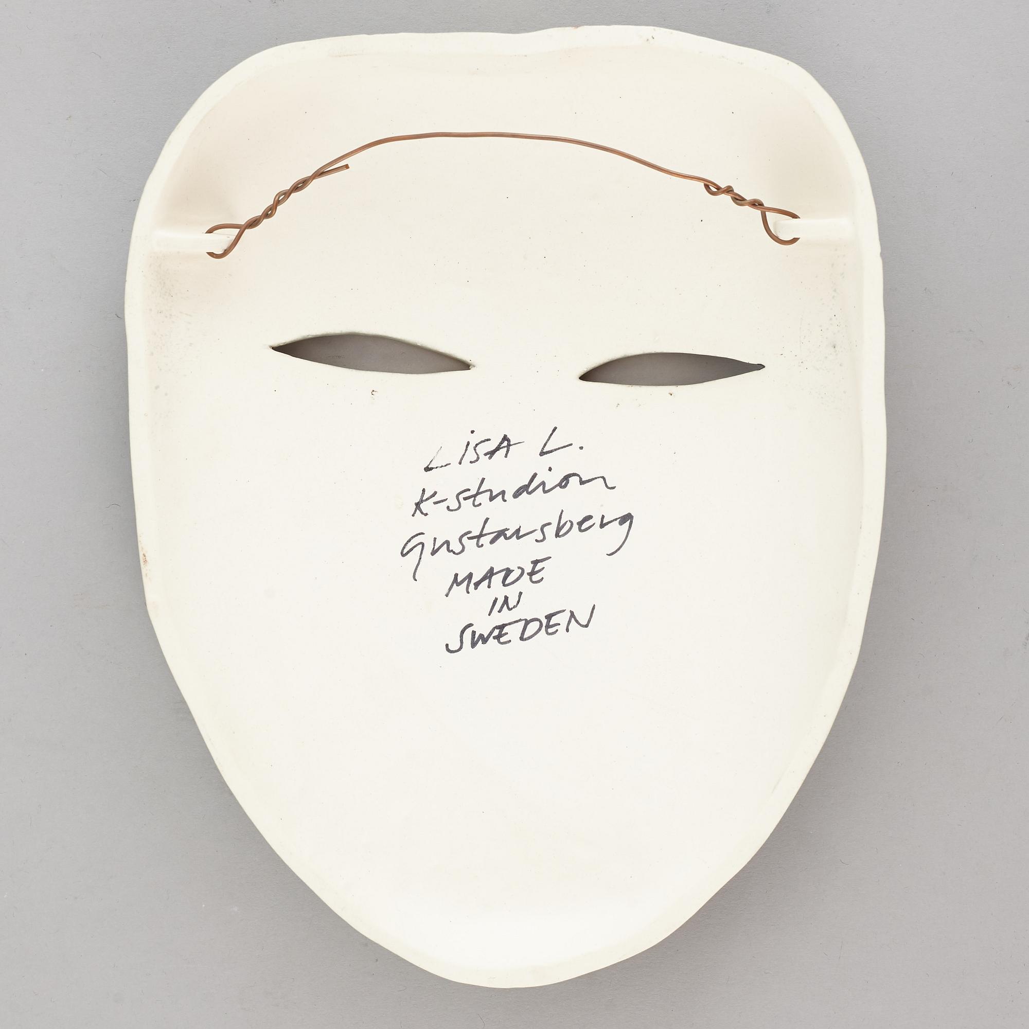 LISA LARSON, a stoneware mask, K-Studion, Gustavsberg.
