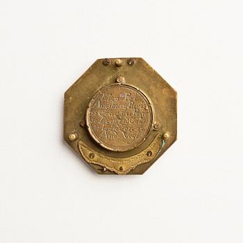 An engraved brass octagonal equinoctial compass sundial by Andreas Vogler (Augsburg, c. 1766-90).