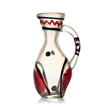 33. A glass pitcher/vase probably by Ermanno Nason for I.V.R Mazzega, Italy 1950's.