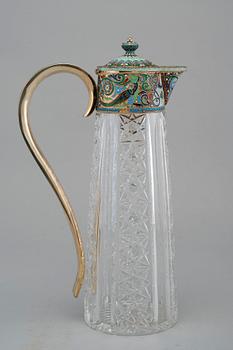 A PITCHER, crystal, 84 silver, enamel. Unknown master г.п possibly Kiev, turn of century the 18/1900.