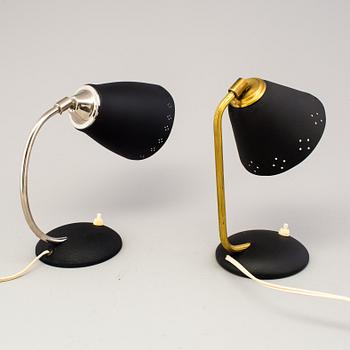 BORDSLAMPOR/VÄGGLAMPOR, ett par, Eric Wärnå, EWÅ, Värnamo, 1950-/60-tal.