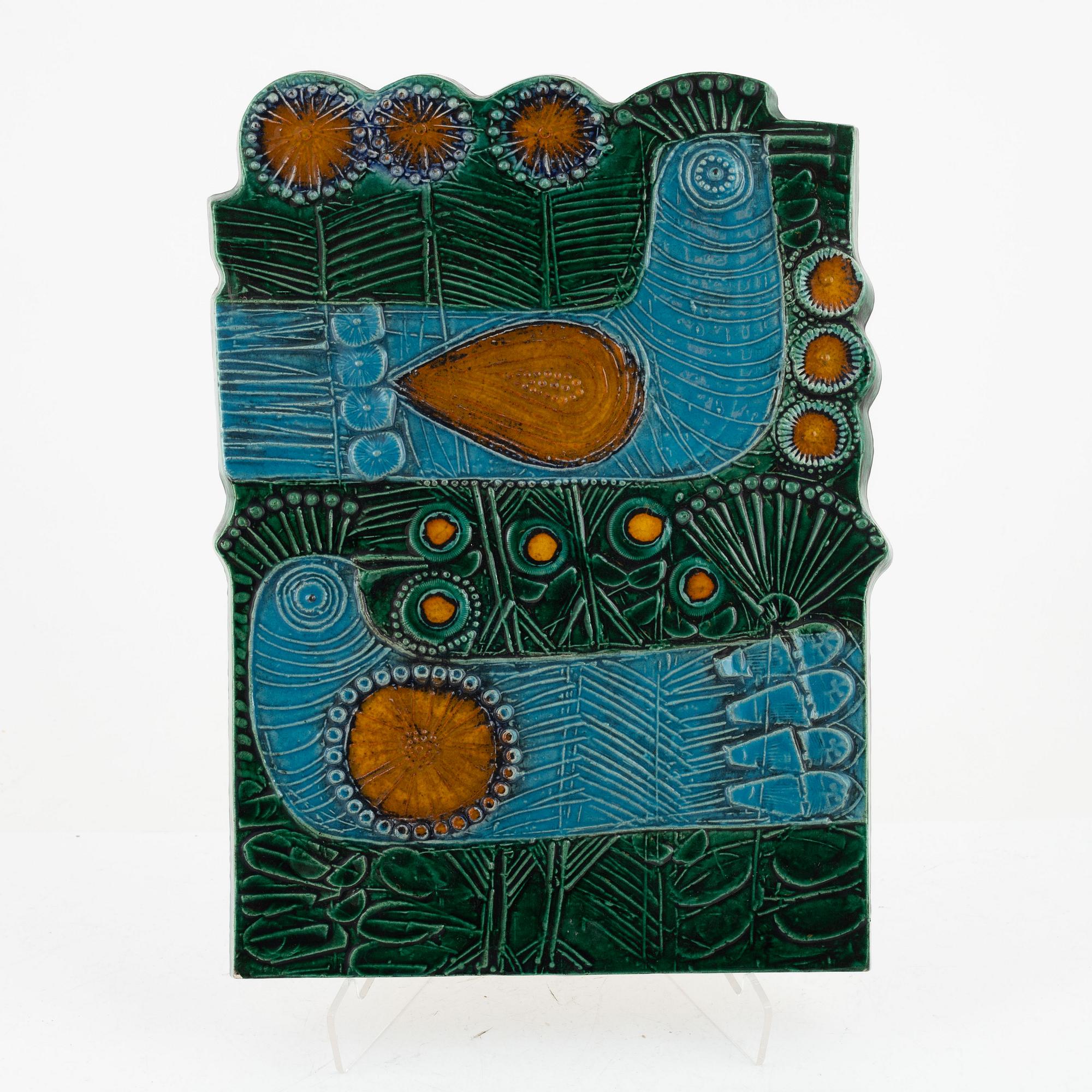 Lisa Larson, a stoneware relief, Gustavsberg, Sweden.