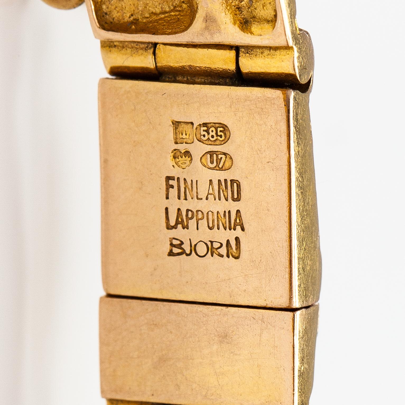 Björn Weckström, A 14K gold bracelet "Cascade". Lapponia 1973.