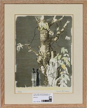 AXEL OLSON, färglitografier, 2 st. Sign och numr 21/75 samt provtryck.