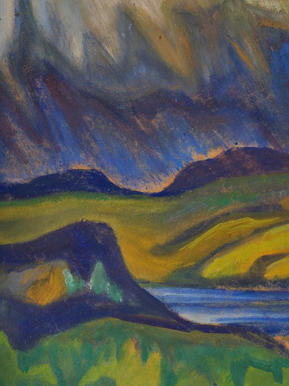 Helmer Osslund, Northern landscape with rainbow.