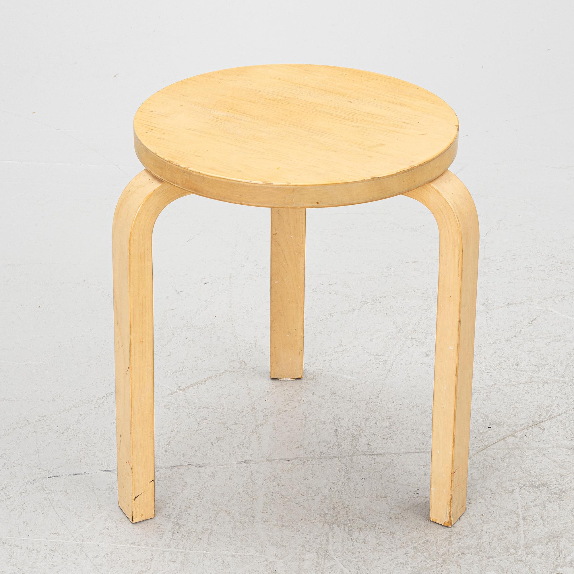 Alvar Aalto, A set of five stools, model 60, Artek, Finland.