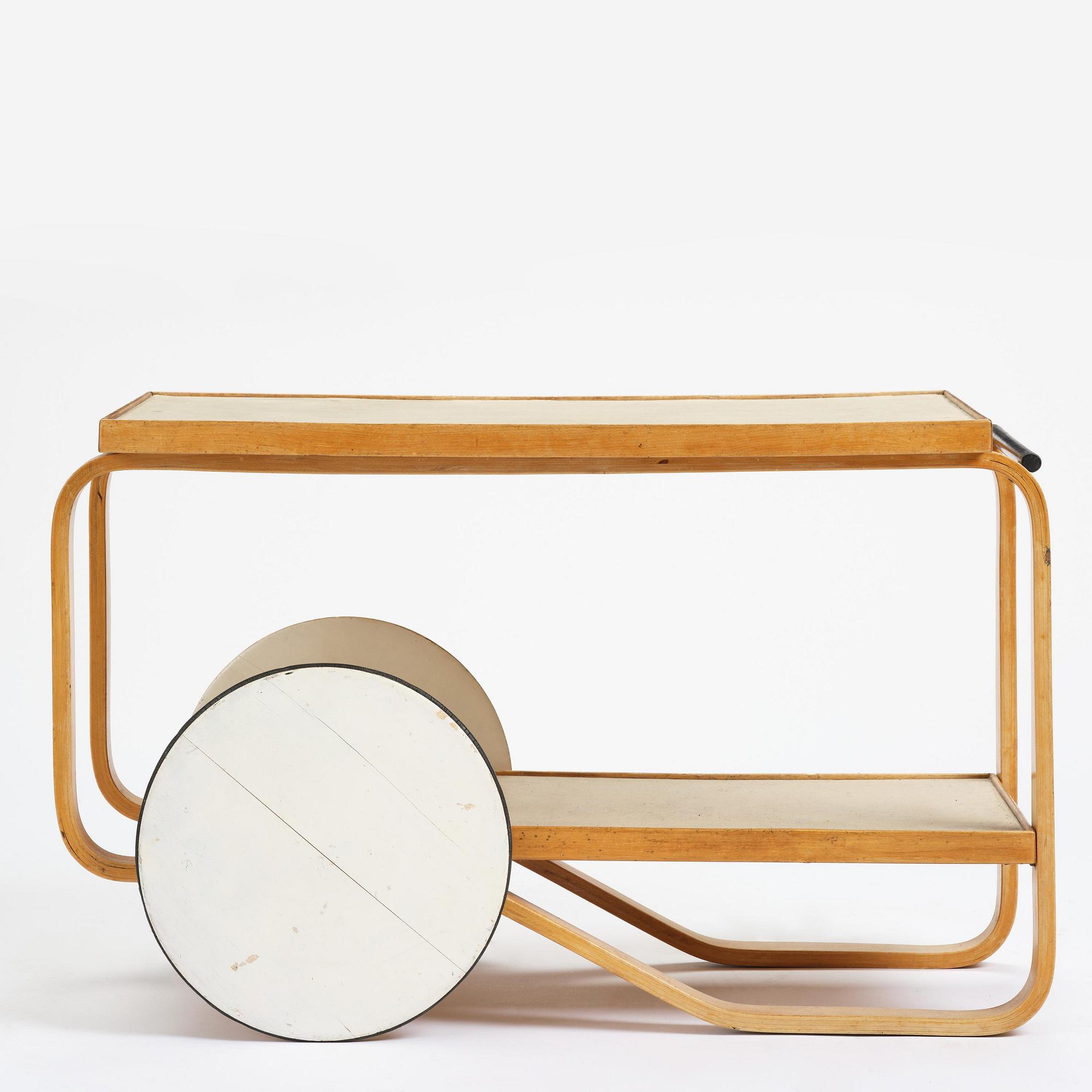 Alvar Aalto, serveringsvagn, modell "98", O.Y. Huonekalu-ja Rakennustyötehdas A.B, för Finmar Ltd, Finland, 1934-39.