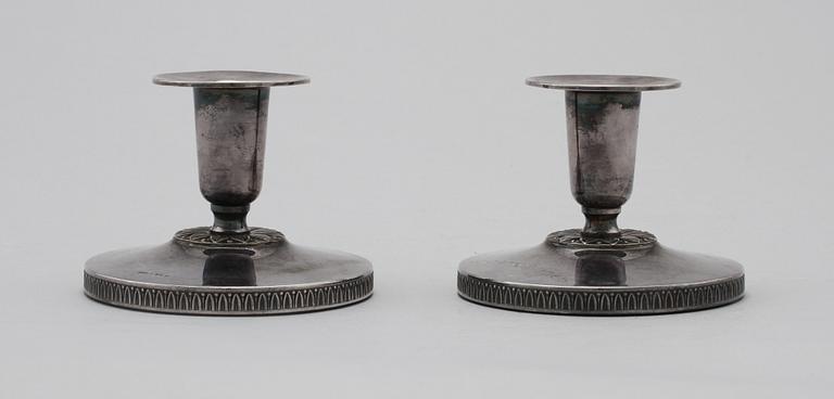 LJUSSTAKAR, ett par, silver, K&EC, Göteborg, 1965.