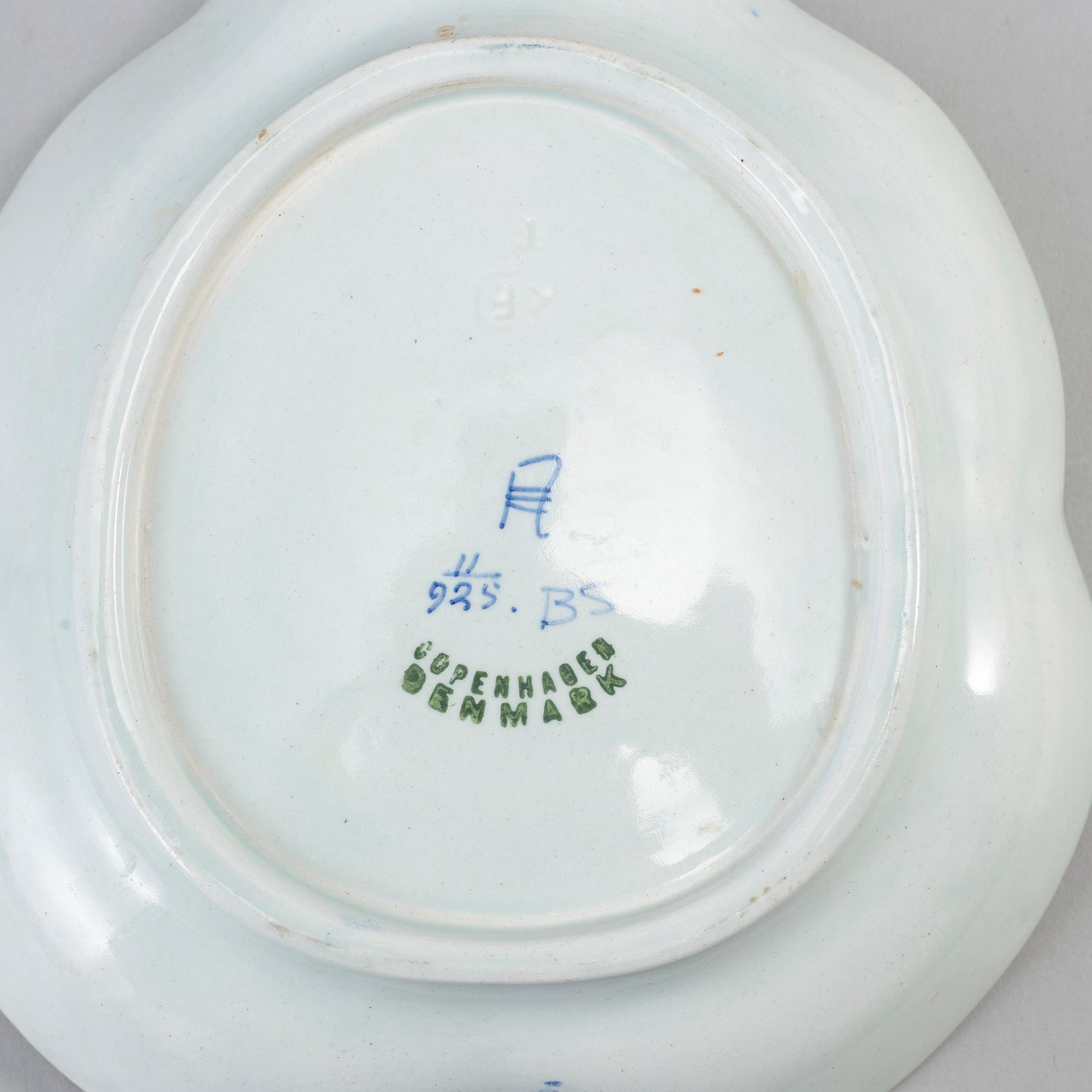 A 'Tranquebar' faince dinner service, Aluminia for Royal Copenhagen (46 pieces).