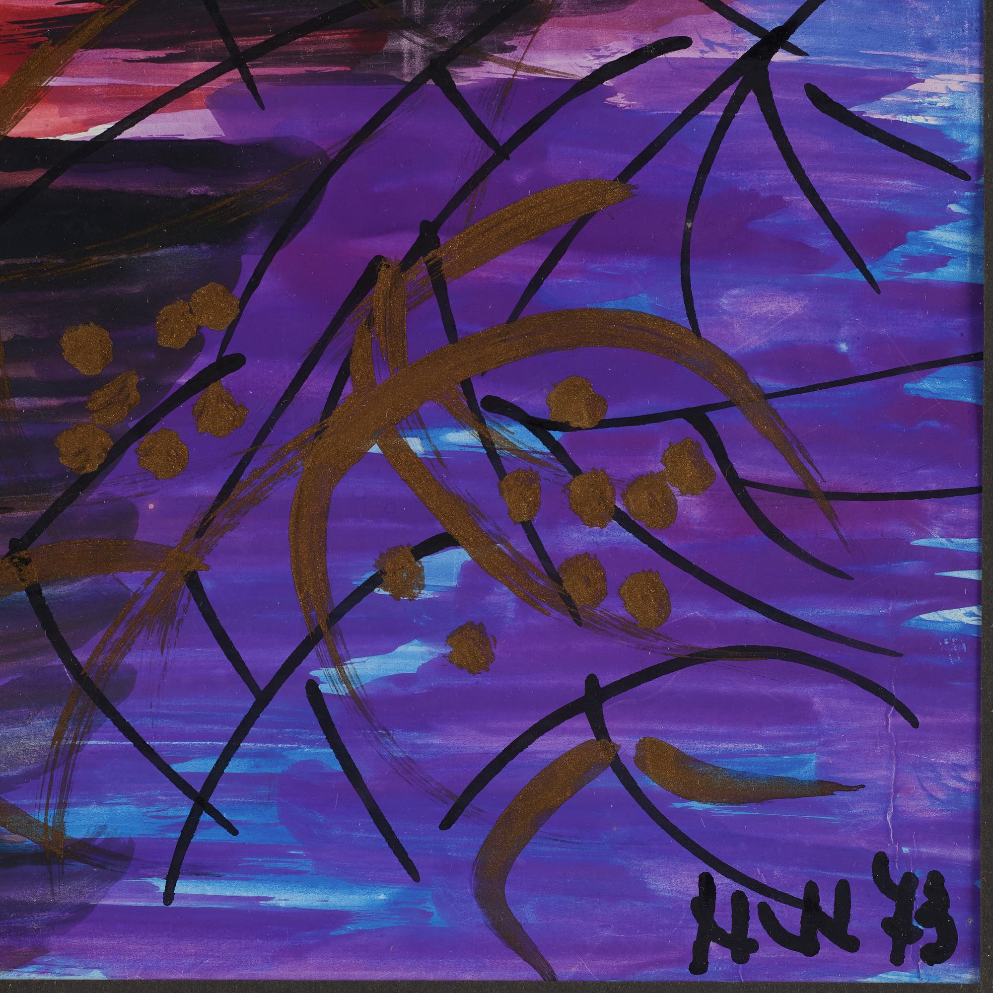 NELL WALDEN, mixed media on paper, signed and dated San Remo 1973.