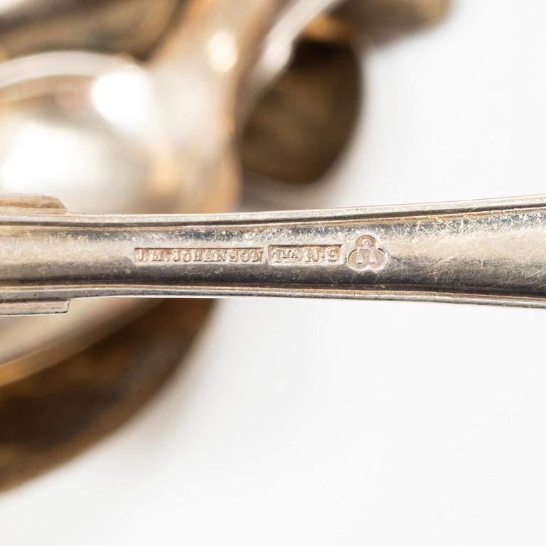 Sixteen silver spoons and seven teaspoons, Sweden, 19th and 20th century.