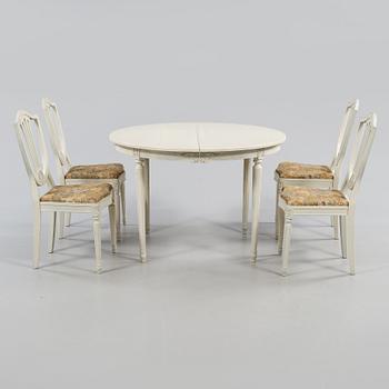 MATGRUPP, 5 delar, gustaviansk stil, 1900-talets andra hälft.