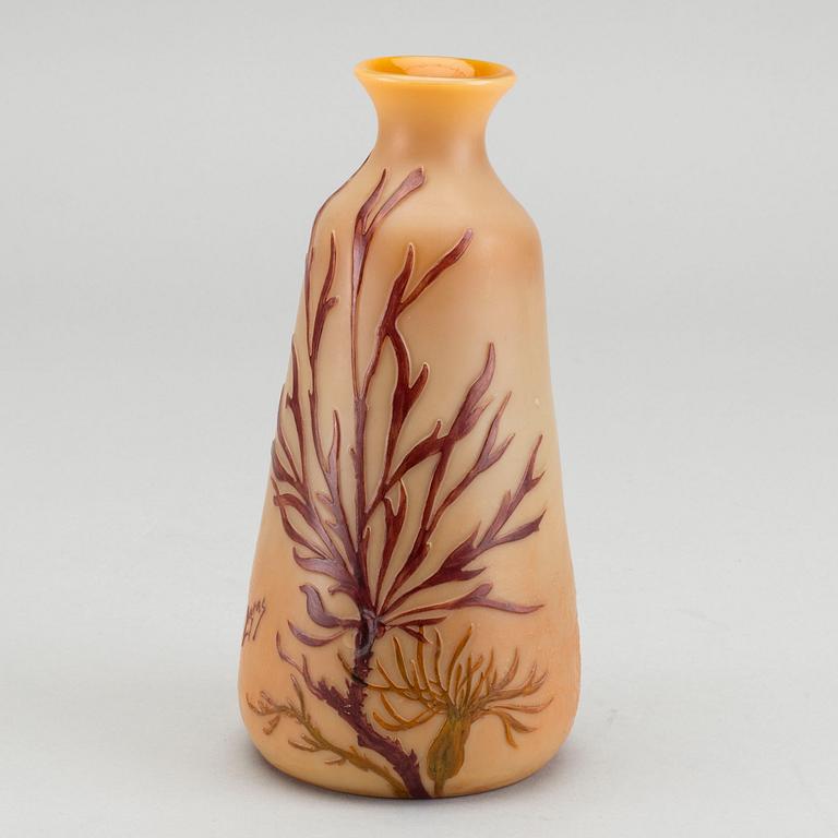 THEODORE LEGRAS, a cameo Art Nouveau signed glass vase.