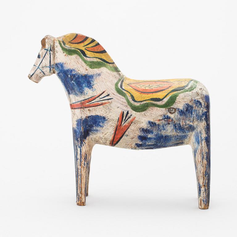 A painted folk art dala horse early 20th century.