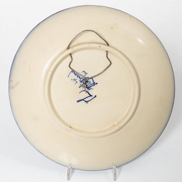 Tyra Lundgren, two stoneware dishes, Rörstrand, 1930's.