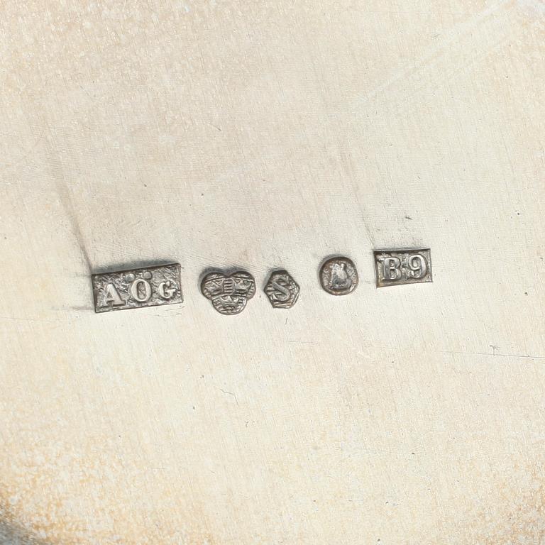 SUPKOPPAR, 9 st, silver, Albin Öijving Stockholm 1952, vikt ca 309 g.