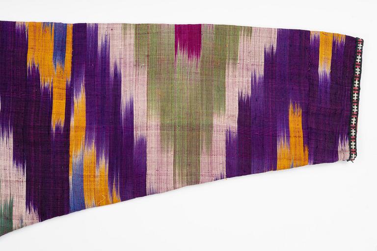 A silk Ikat Chapan, Central Asia, 1880s.