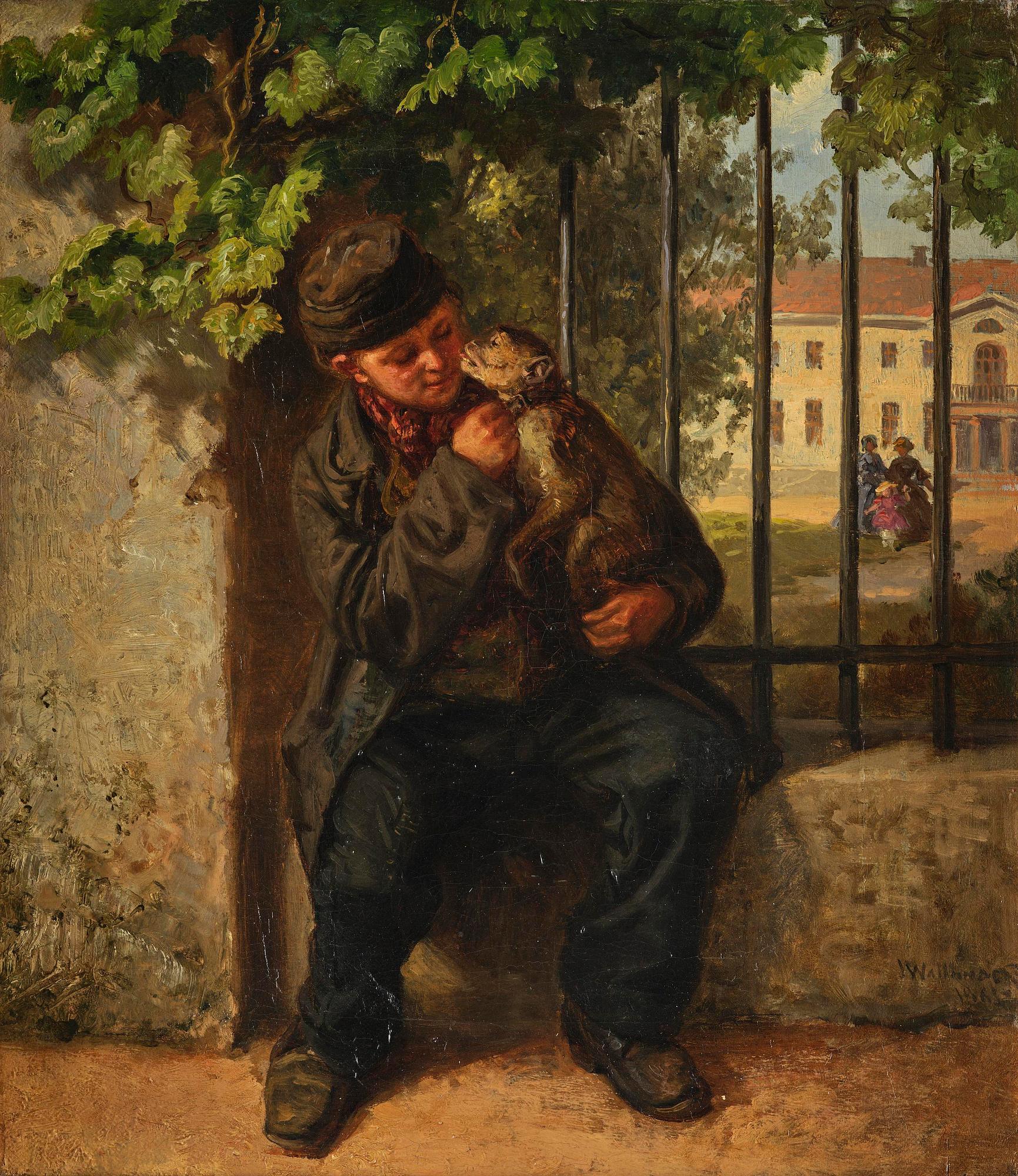 Josef Wilhelm Wallander, Translation: "Boy with monkey".